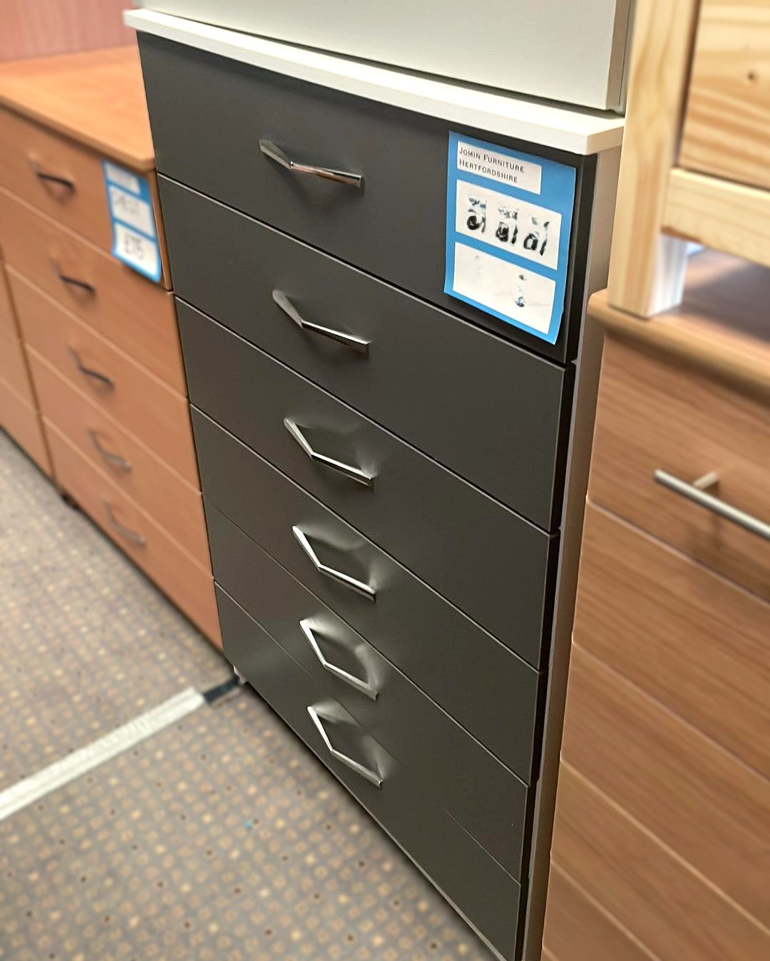 Assembled 6 Drawer Chest - Two Tone